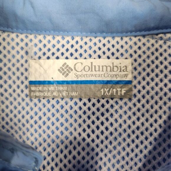 Columbia PFG Vented Fishing Shirt Men's 1X Green Button Up Long Sleeve Outdoors - Picture 5 of 6